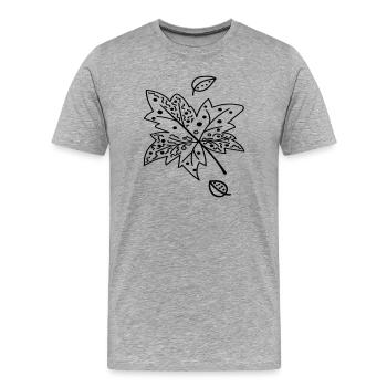 Herbstblatt - Männer Premium Bio T-Shirt - Grau meliert - Vorne - Damien (186cm)