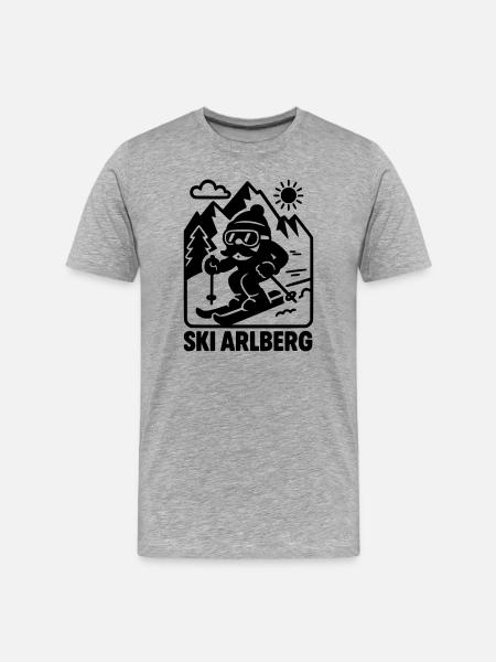 ski arlberg - Männer Premium Bio T-Shirt - Grau meliert