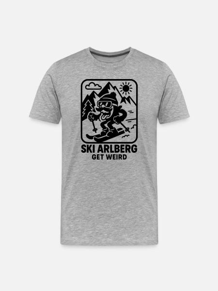 Ski Arlberg crazy funny - Men's Premium Organic T-Shirt - heather grey