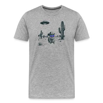 Wüsten Capybara  - Männer Premium Bio T-Shirt - Grau meliert - Vorne - Damien (186cm)