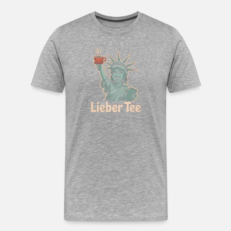 Lieber Tee Liberty Design - Männer Premium Bio T-Shirt - Grau meliert