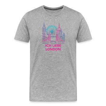 Neon London Declaration of Love - Men's Premium Organic T-Shirt - heather grey - Front - Damien (186cm)