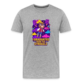 College Dropout - Men's Premium Organic T-Shirt - heather grey - Front - Damien (186cm)