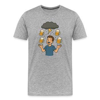 Birain shopping spree - Men's Premium Organic T-Shirt - heather grey - Front - Damien (186cm)