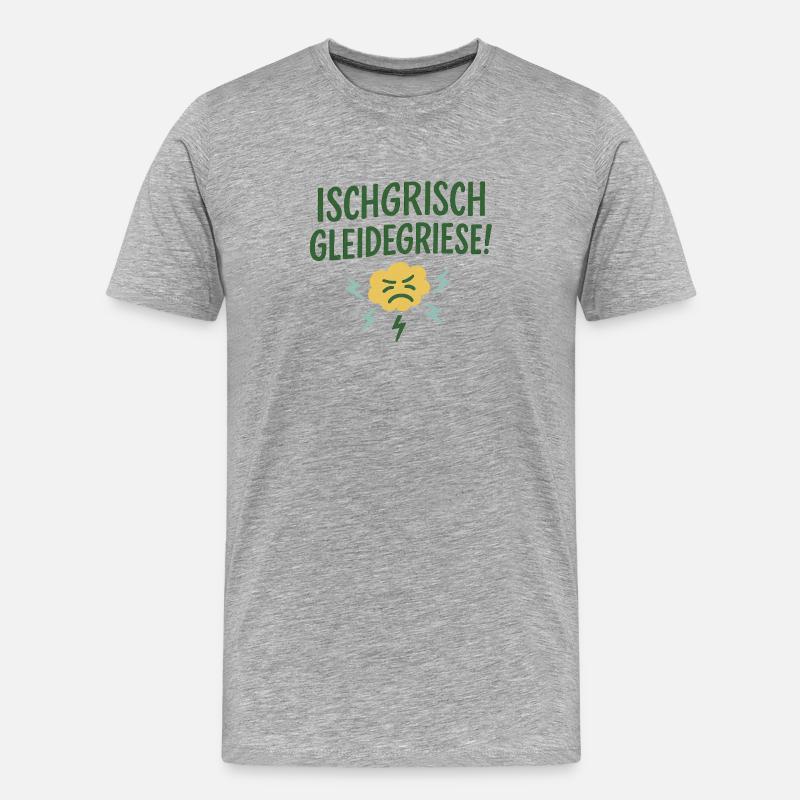 Ischgrisch gleidegriese! - Männer Premium Bio T-Shirt - Grau meliert