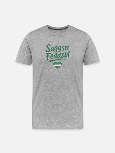 Saggsn_Feddsd- - Männer Premium Bio T-Shirt - Grau meliert
