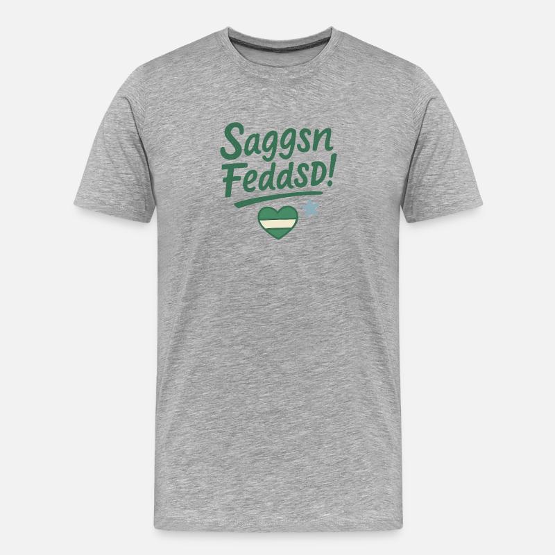 Saggsn_Feddsd- - Männer Premium Bio T-Shirt - Grau meliert