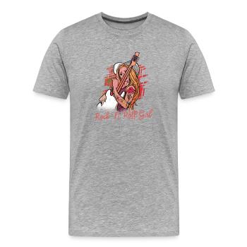 Rock 'n Roll Girl Rock Band Guitar Music - Männer Premium Bio T-Shirt - Grau meliert - Vorne - Damien (186cm)