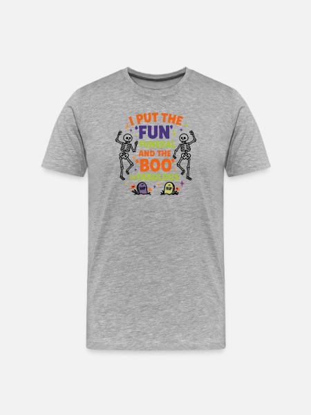 Halloween - Fun Skeletons - Men's Premium Organic T-Shirt - heather grey