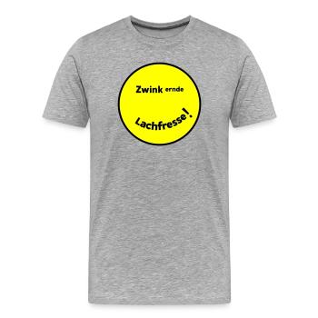 Winking Laugh Mouth - Men's Premium Organic T-Shirt - heather grey - Front - Damien (186cm)