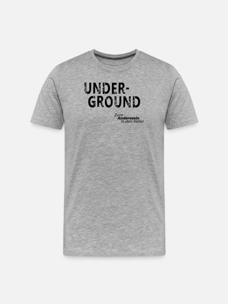 Underground - Männer Premium Bio T-Shirt - Grau meliert