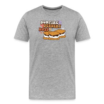 Bonfire Dessert - Men's Premium Organic T-Shirt - heather grey - Front - Damien (186cm)