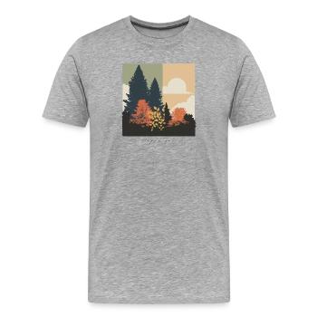 Silhouette de forêt d’automne - T-shirt bio Premium Homme - gris chiné - Devant - Damien (186cm)