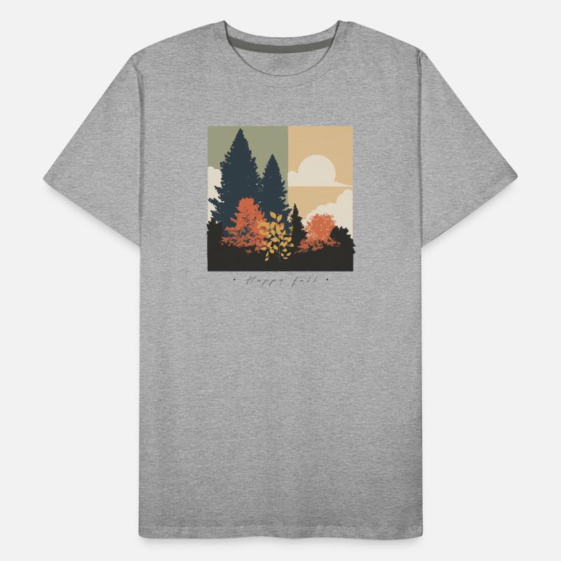 Autumn Forest Silhouette Men's Premium Organic T-Shirt