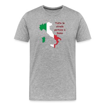 Italienische Flagge mit Spruch - Männer Premium Bio T-Shirt - Grau meliert - Vorne - Damien (186cm)
