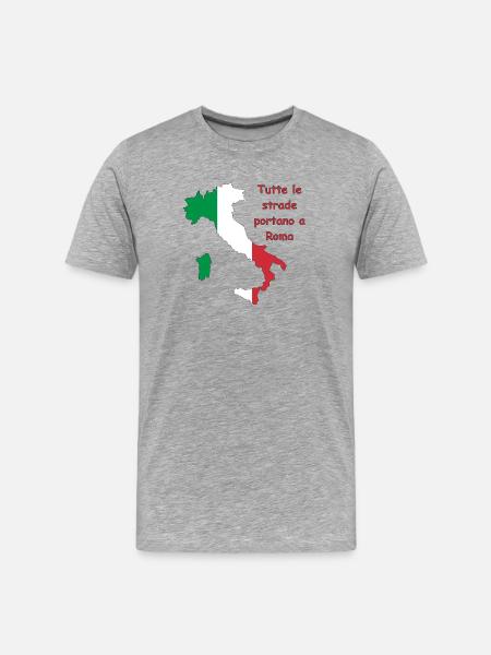 Italian flag with slogan - Men's Premium Organic T-Shirt - heather grey