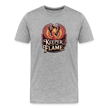 Phoenix – Keeper of the Flame - Men's Premium Organic T-Shirt - heather grey - Front - Damien (186cm)