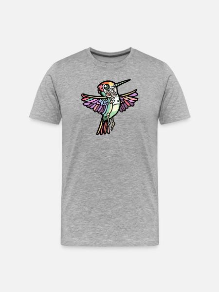 Hummingbird Bird Halloween Zombie - Men's Premium Organic T-Shirt - heather grey