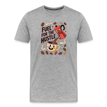 Carburant pour la diligence et la concentration - T-shirt bio Premium Homme - gris chiné - Devant - Damien (186cm)