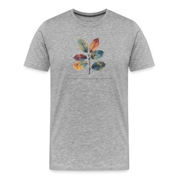 Nature Autumn Watercolor Leaves with Growth Quote - Men's Premium Organic T-Shirt - heather grey - Front - Damien (186cm)