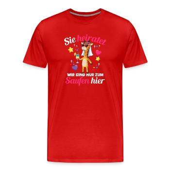 Bachelorette Party Wedding Bride Maid of Honor - Men's Premium Organic T-Shirt - red - Front - Damien (186cm)