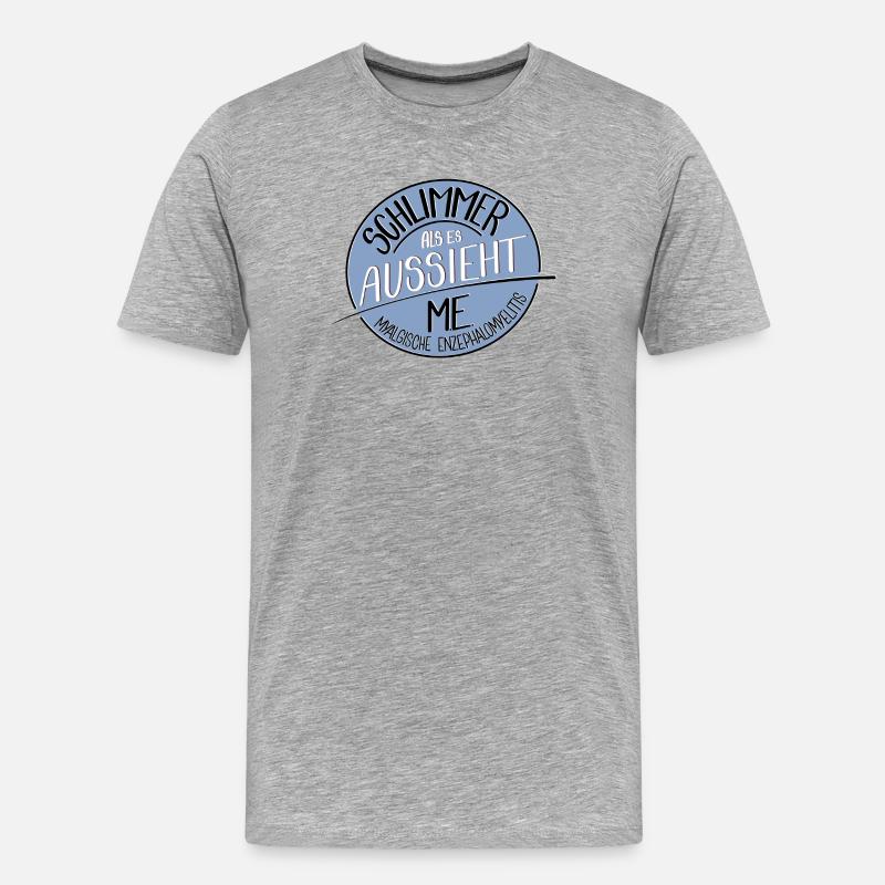Schlimmer als es aussieht, ME - Männer Premium Bio T-Shirt - Grau meliert