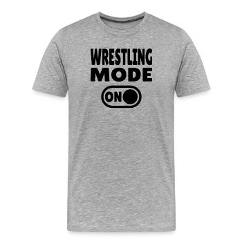 Wrestling Mode ON - Men's Premium Organic T-Shirt - heather grey - Front - Damien (186cm)