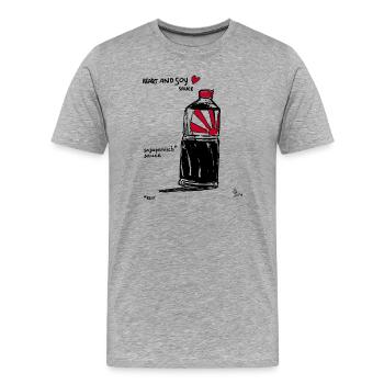 Roule amoureux 4 - T-shirt bio Premium Homme - gris chiné - Devant - Damien (186cm)