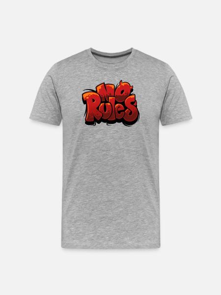 No rules Graffiti Urban Red - Men's Premium Organic T-Shirt - heather grey