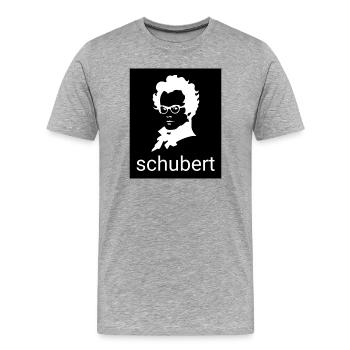 Schubert Silhouette Portrait - Männer Premium Bio T-Shirt - Grau meliert - Vorne - Damien (186cm)