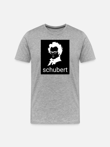 Schubert Silhouette Portrait - Men's Premium Organic T-Shirt - heather grey