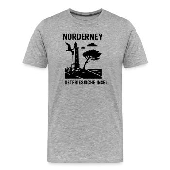 norderney ostfriesland - Männer Premium Bio T-Shirt - Grau meliert - Vorne - Damien (186cm)