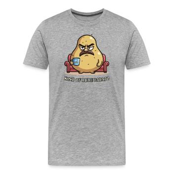 Kind of Rude Potato Grumpy Cartoon Design - T-shirt bio Premium Homme - gris chiné - Devant - Damien (186cm)