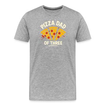 Papa Pizza von drei - Männer Premium Bio T-Shirt - Grau meliert - Vorne - Damien (186cm)