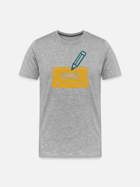 Retro pencil cassette - Men's Premium Organic T-Shirt - heather grey