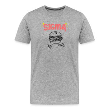 Sigma Burger Sprint - T-shirt bio Premium Homme - gris chiné - Devant - Damien (186cm)