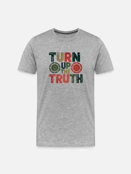 Retro Grunge – Turn Up The Truth - Men's Premium Organic T-Shirt - heather grey