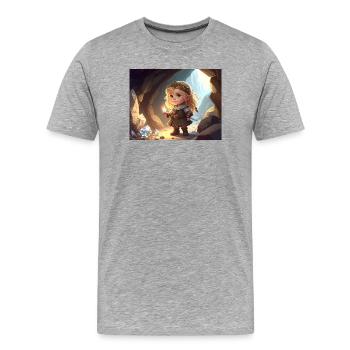Princesse de cristal dans la ville troglodyte - T-shirt bio Premium Homme - gris chiné - Devant - Damien (186cm)