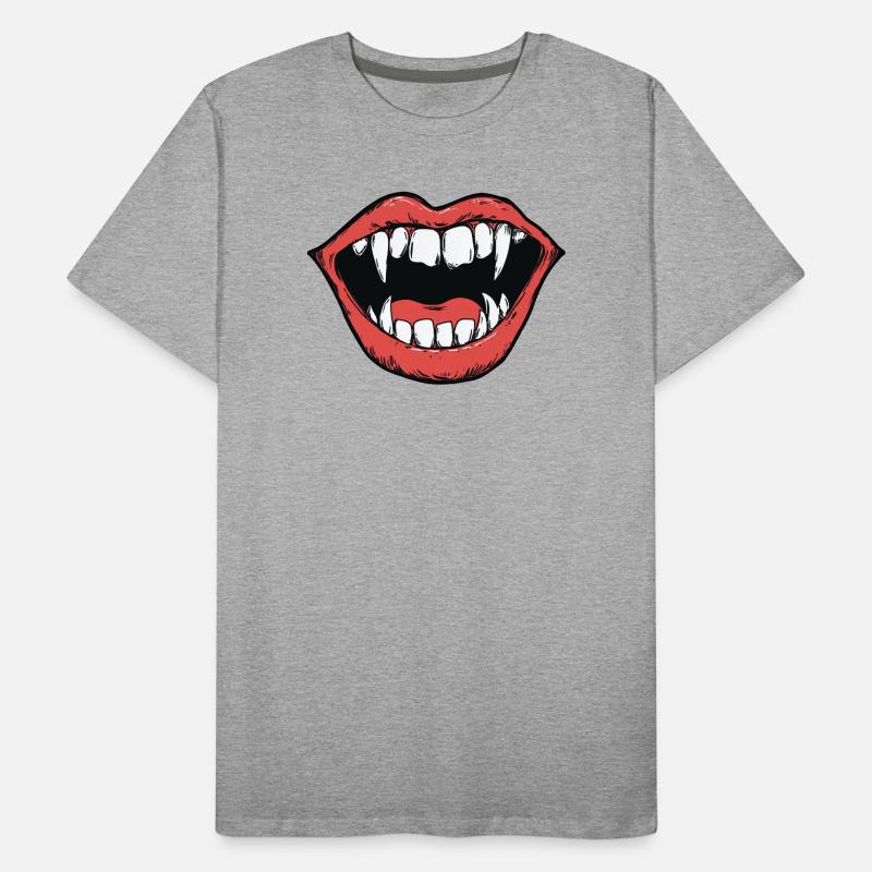 vampire mouth, sharp teeth, bite Men's Premium Organic T-Shirt