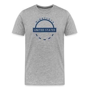 Emblème du Minnesota USA - T-shirt bio Premium Homme - gris chiné - Devant - Damien (186cm)
