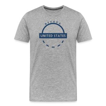 Insigne circulaire de l’État du Nevada - T-shirt bio Premium Homme - gris chiné - Devant - Damien (186cm)