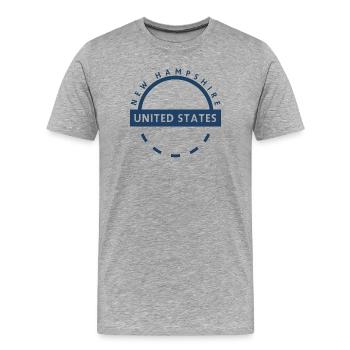 New Hampshire State Emblem Badge - Men's Premium Organic T-Shirt - heather grey - Front - Damien (186cm)