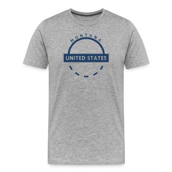 Montana US Emblem Runder Ring - Männer Premium Bio T-Shirt - Grau meliert - Vorne - Damien (186cm)