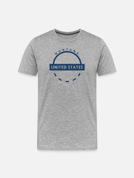 Montana US Emblem Runder Ring - Männer Premium Bio T-Shirt - Grau meliert
