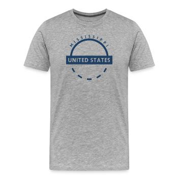 Mississippi Emblem Vereinigte Staaten - Männer Premium Bio T-Shirt - Grau meliert - Vorne - Damien (186cm)