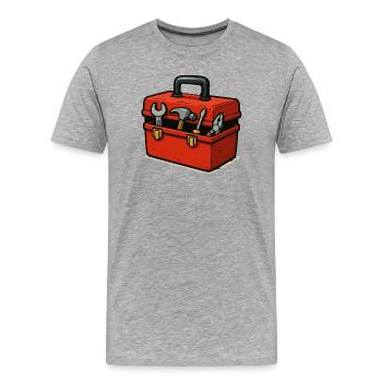 Kompakter Werkzeugkasten Illustration - Männer Premium Bio T-Shirt - Grau meliert - Vorne - Damien (186cm)