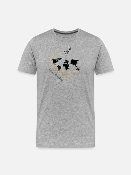 Love has no boundaries heart gold - Men's Premium Organic T-Shirt - heather grey