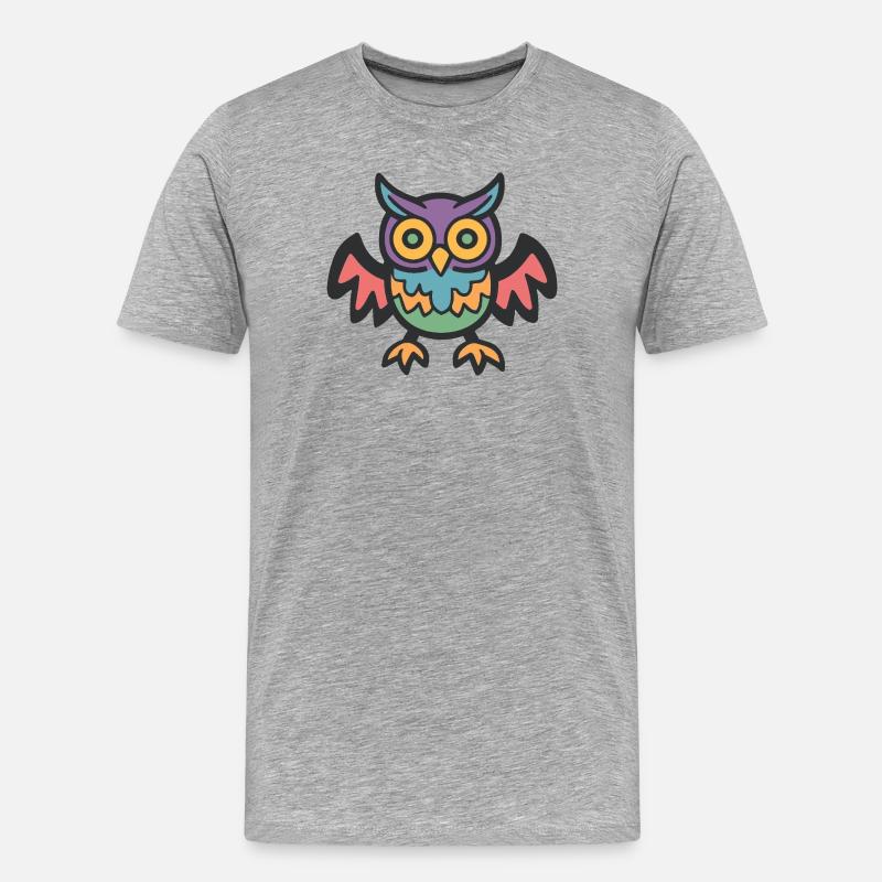 Eule Halloween Zombie - Männer Premium Bio T-Shirt - Grau meliert