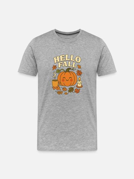 Cute_hello_fall - T-shirt bio Premium Homme - gris chiné