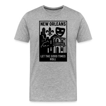 new orleans louisiana USA - Männer Premium Bio T-Shirt - Grau meliert - Vorne - Damien (186cm)